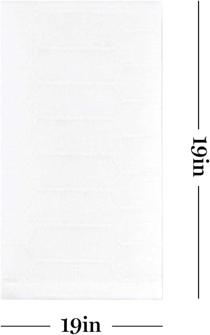imageMartha Stewart Honeycomb Modern Farmhouse Napkin 4Pack Set Beige 19x19White