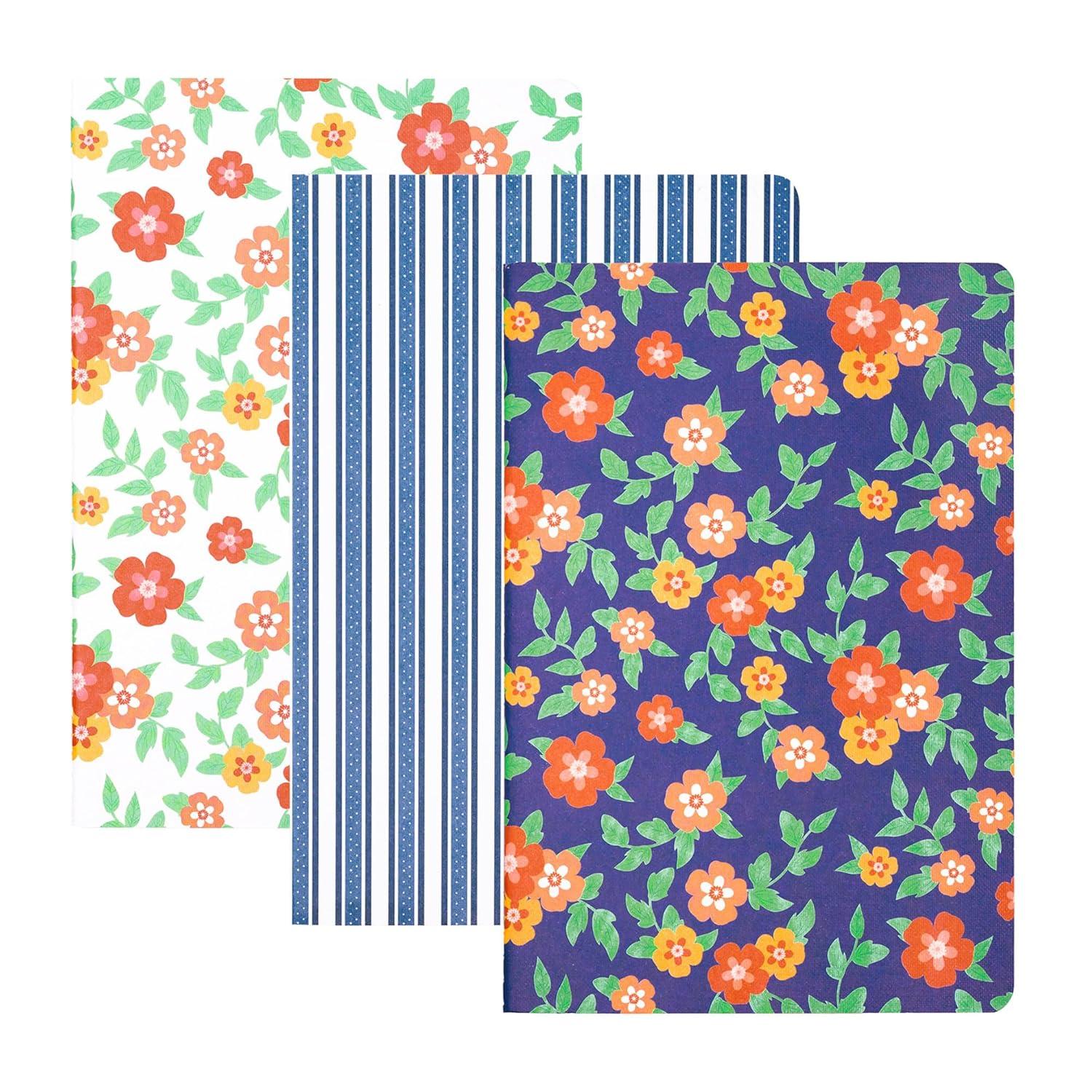 imageMartha Stewart Journaling Notebooks Set 3Pack Stylish Journals for Women with 64 Lined Pages Each Perfect for Work Prayer or Gratitude Journaling 8x6 inches Assorted