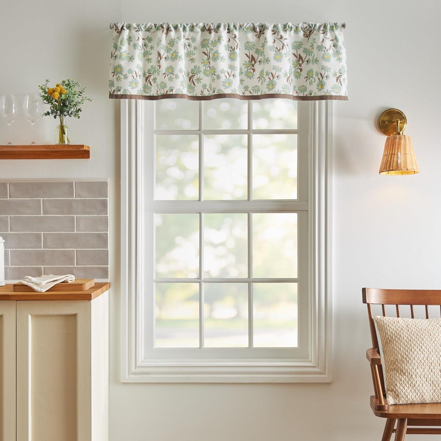 imageMartha Stewart Lemons 3Piece Window Curtain Valance and Tiers Set YellowGreen
