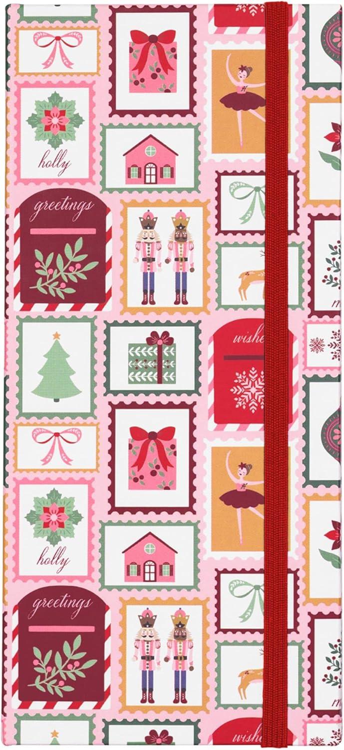 imageMartha Stewart List Pad Folio Holiday Hardcover Notepad with Elastic Closure 2 Lined List Pads with 52 Perforated Sheets Each Portable Organizer for Gift amp Shopping Lists Stamps