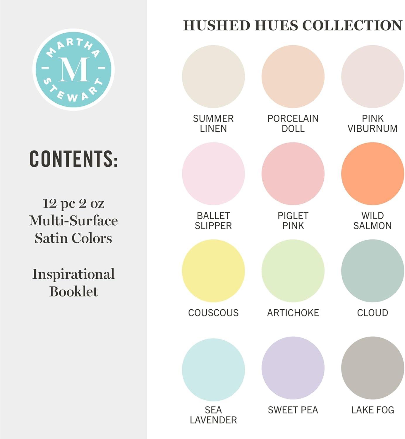 imageMartha Stewart MultiSurface Satin 12 pc Paint Set Elevated NeutralsHushed Hues