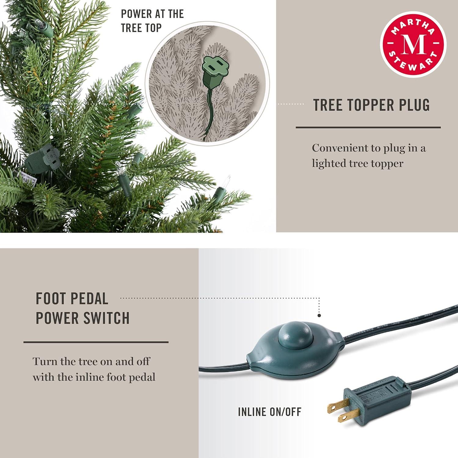 imageMartha Stewart Natural Pine 75 MU PreLit Artificial Christmas Tree Feet Multicolored LightsClear White Lights