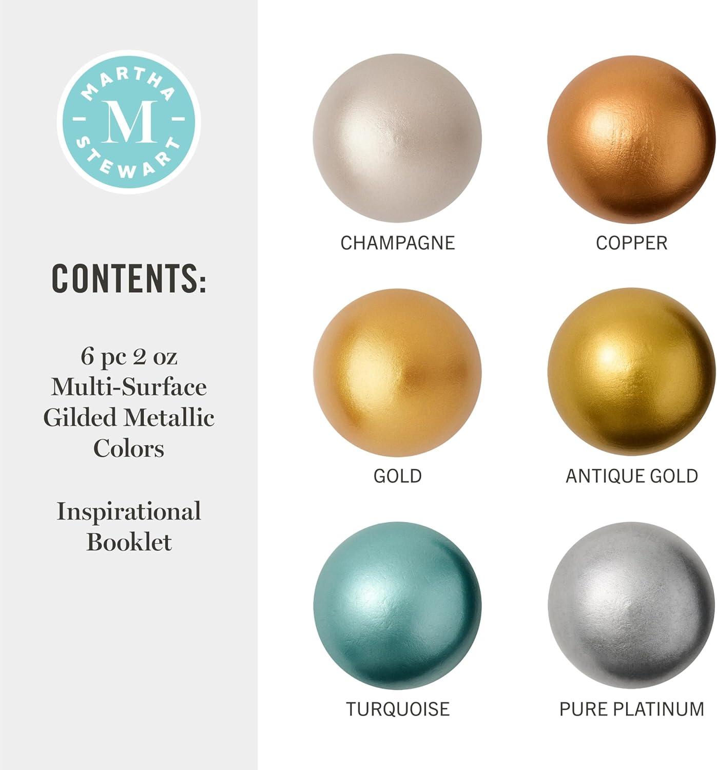 imageMartha Stewart Specialty Gilded Metallic Paint Set 6 Pc