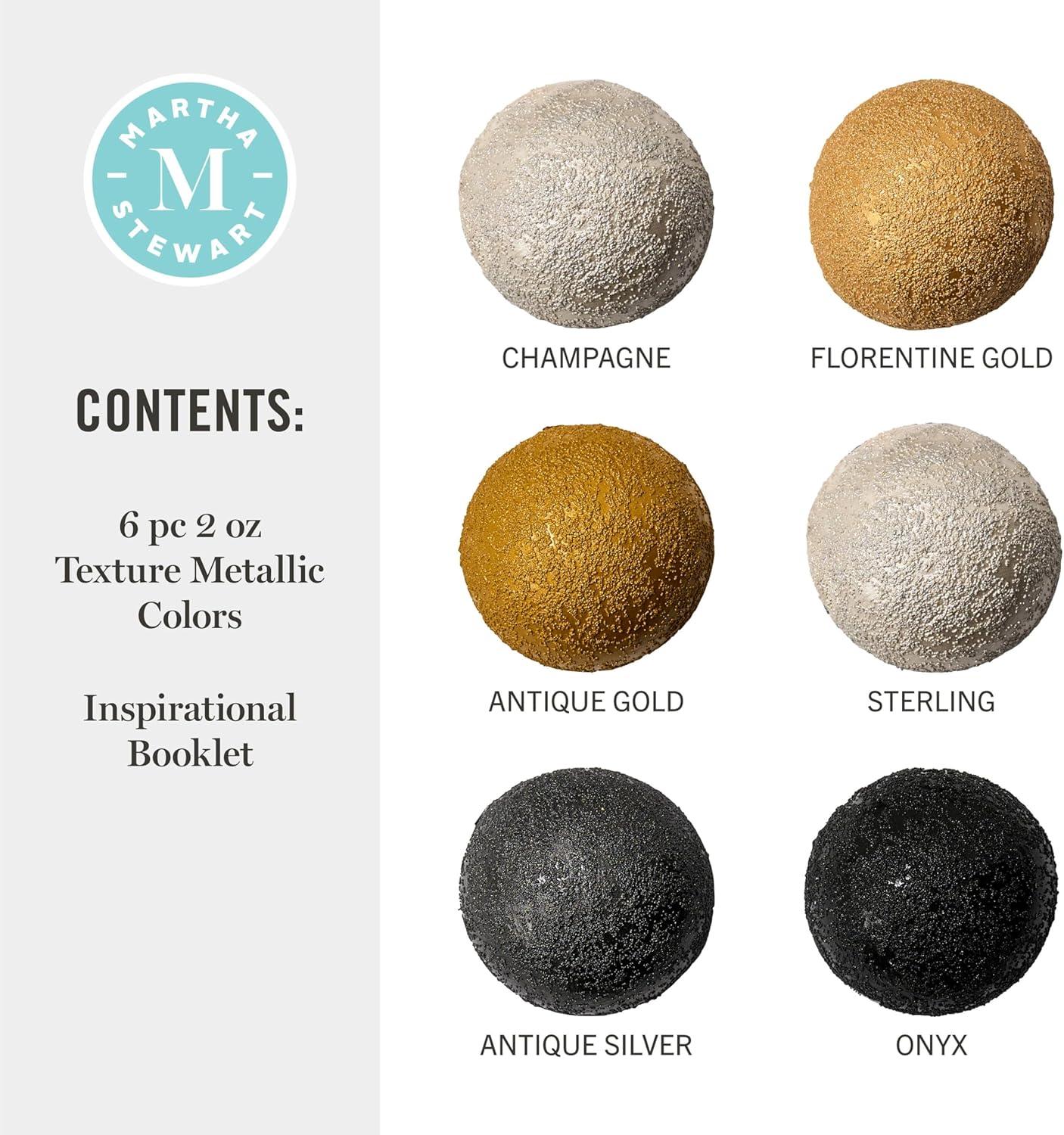 imageMartha Stewart Specialty Texture Metallic Paint Set 6 Pc