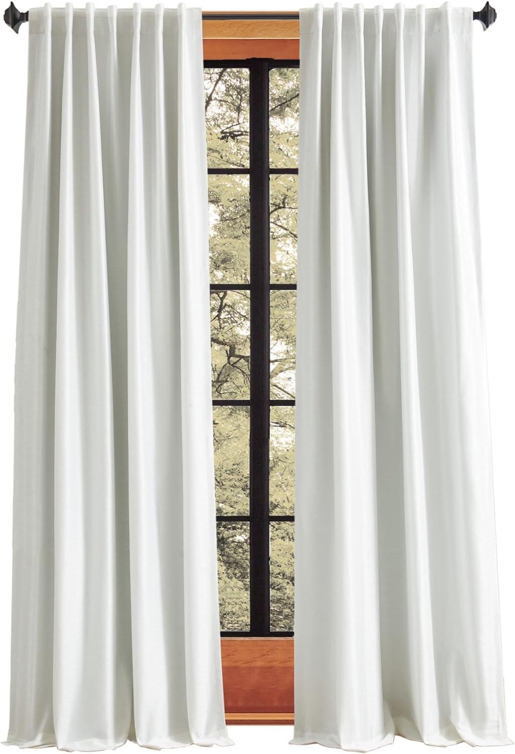 imageMartha Stewart Spellbound Blackout Lining Rod PocketBack Tab Window Curtain Panel Pair 95 WhiteWhite
