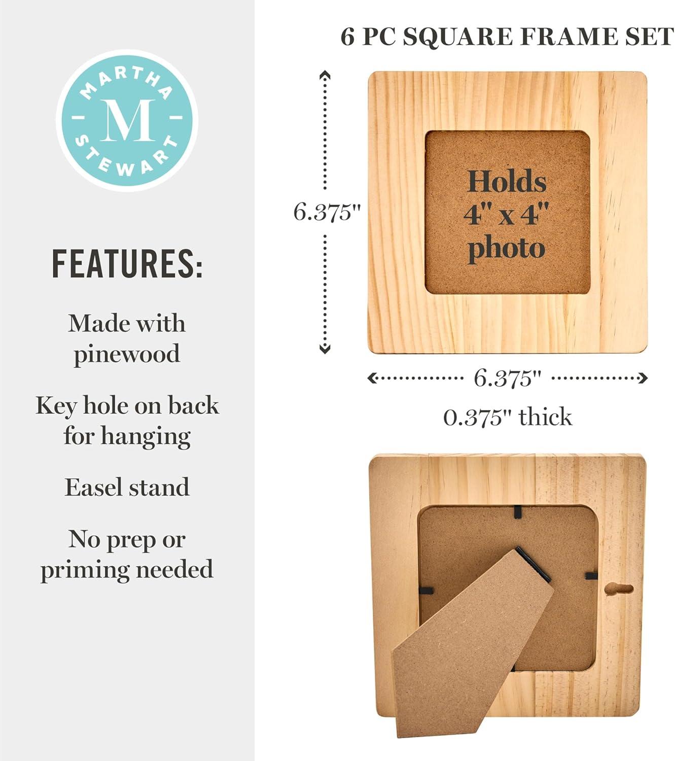 imageMartha Stewart Square Wood Frames Set 6 pcs