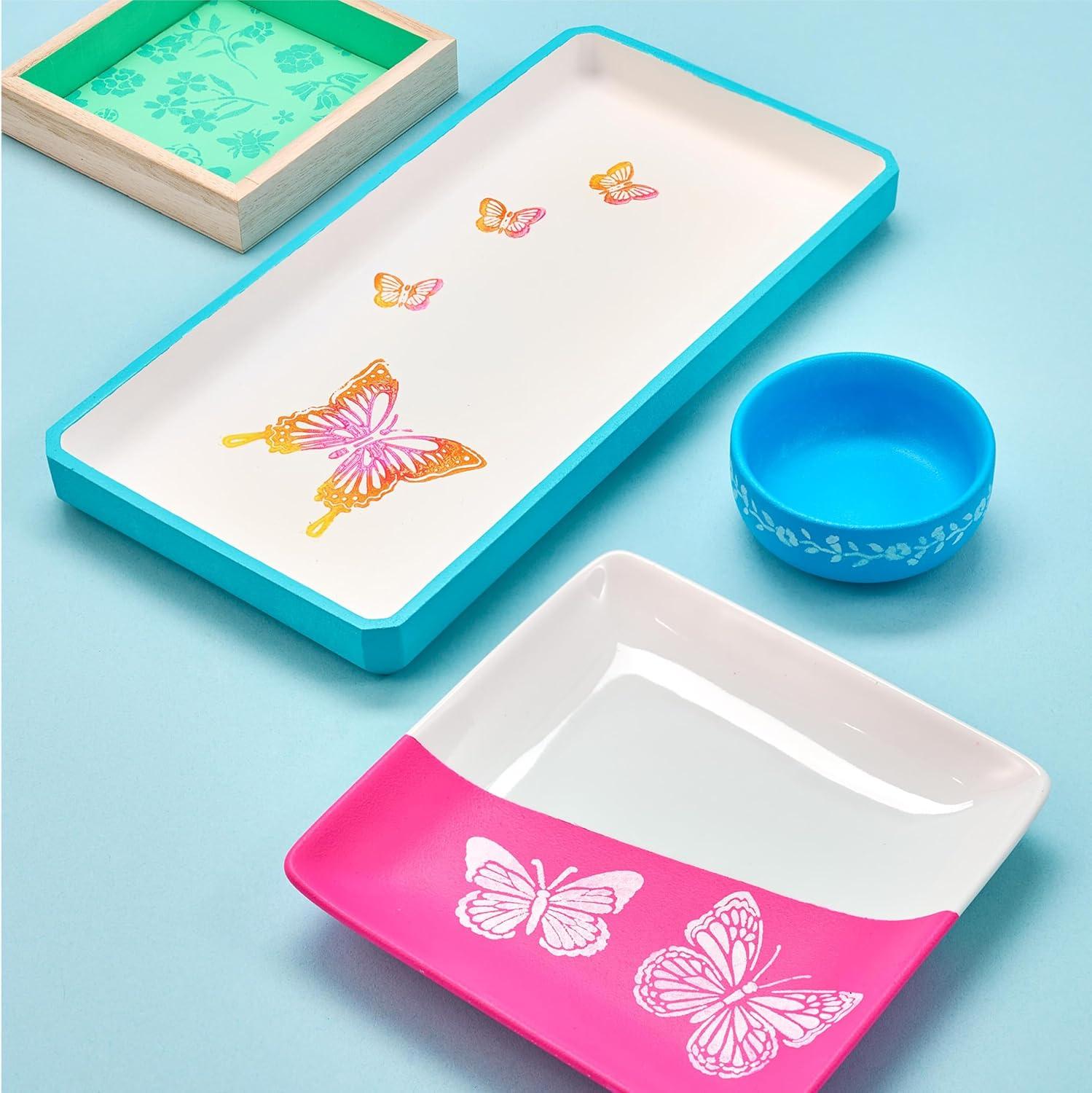 imageMartha Stewart Vintage Florals Stencils Stamps and Tools Kit 14 pcFlora Fauna