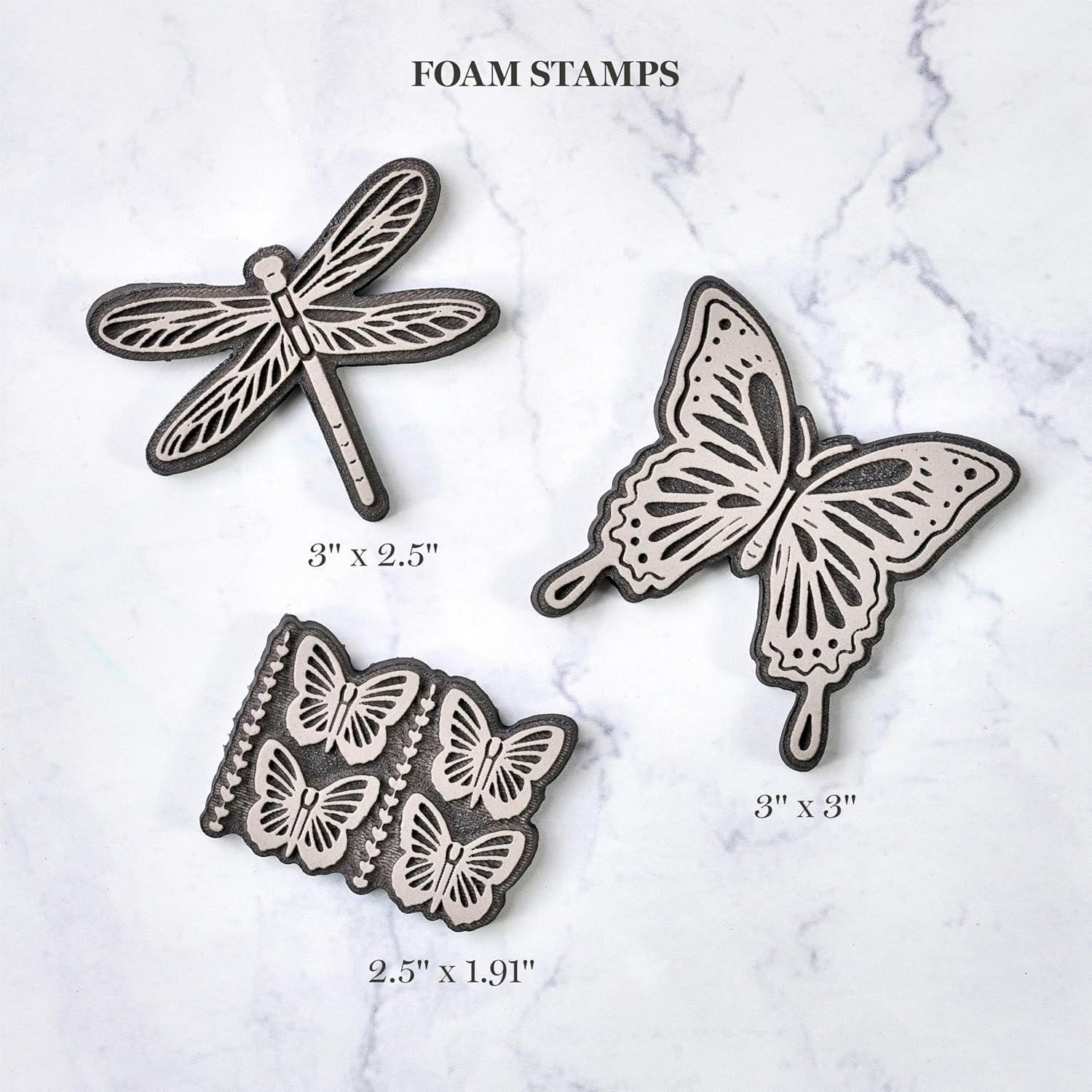 imageMartha Stewart Vintage Florals Stencils Stamps and Tools Kit 14 pcFlora Fauna