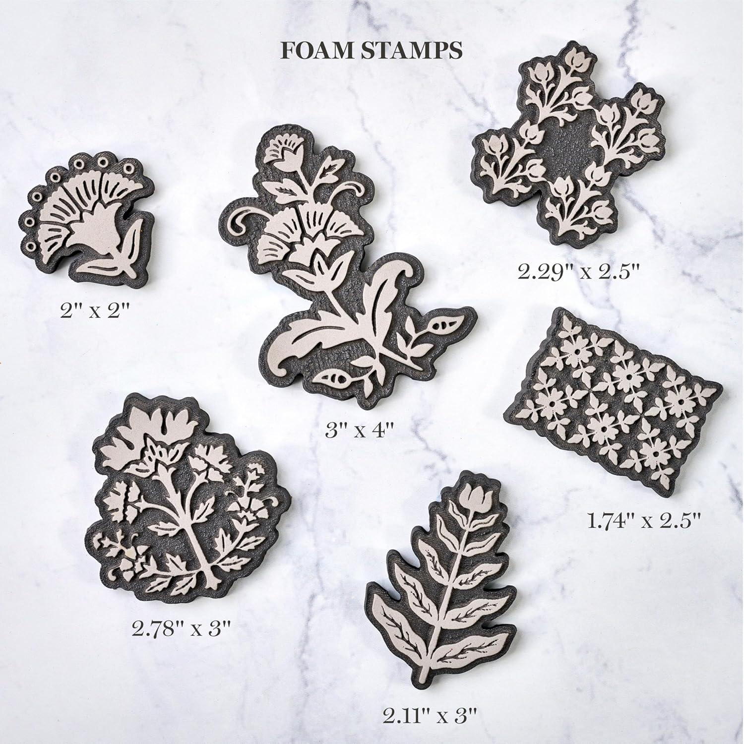 imageMartha Stewart Vintage Florals Stencils Stamps and Tools Kit 14 pcVintage Florals