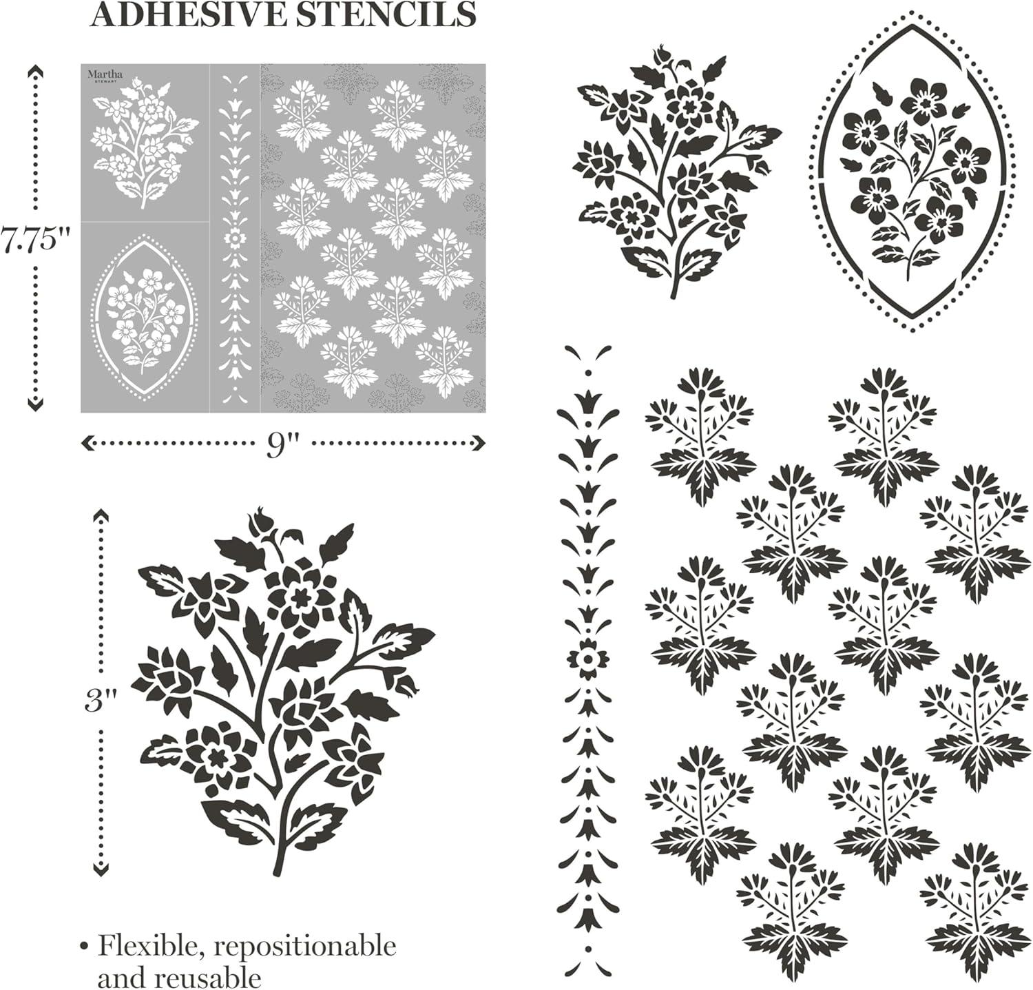 imageMartha Stewart Vintage Florals Stencils Stamps and Tools Kit 14 pcVintage Florals
