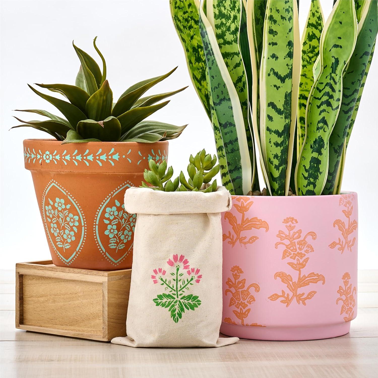 imageMartha Stewart Vintage Florals Stencils Stamps and Tools Kit 14 pcVintage Florals