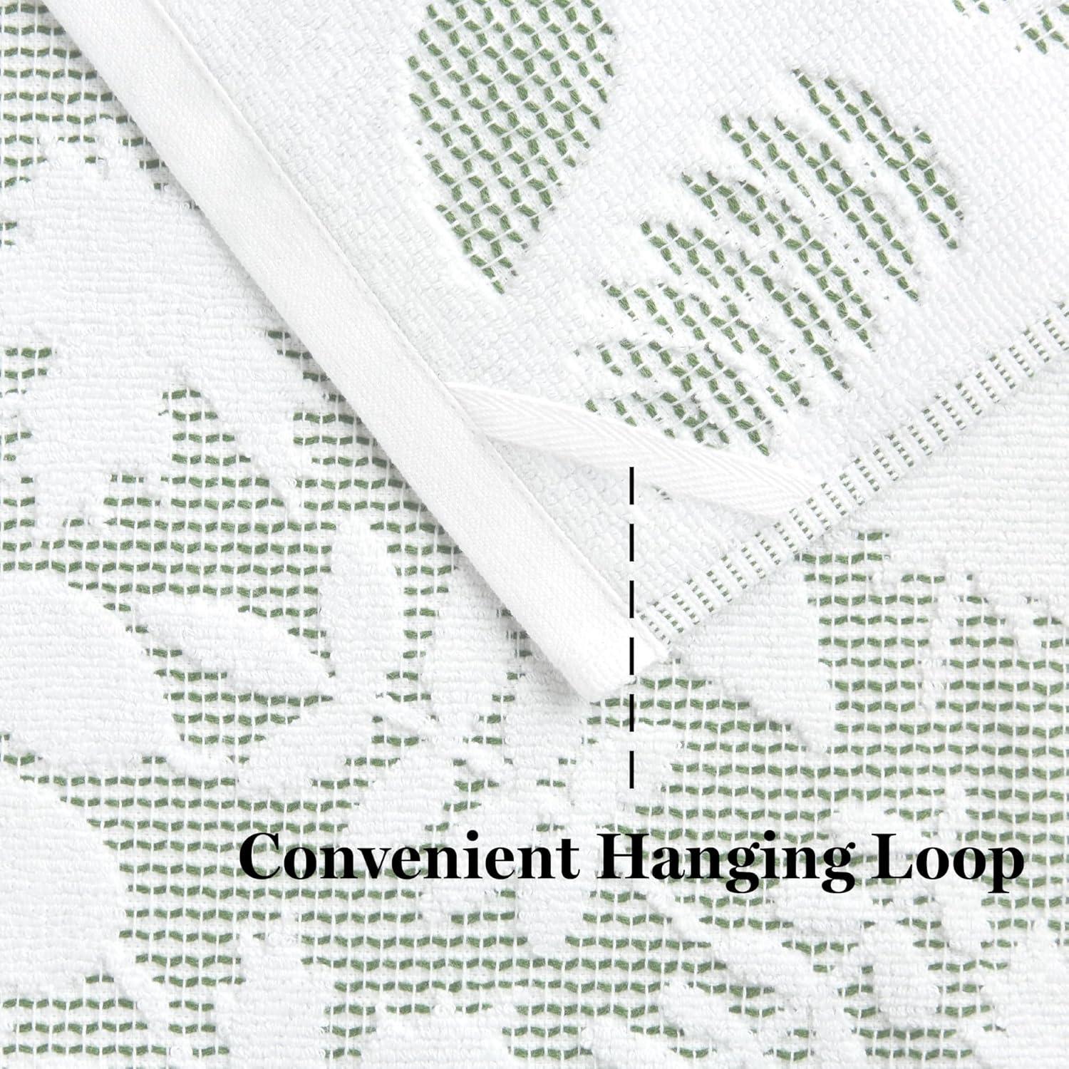 imageMartha Stewart Woodland Harvest Jacquard Leaves Kitchen Towel 2Pack Set 100 Cotton with Absorbent Honeycomb Texture Decorative Kitchen Towels Green 16X28Green