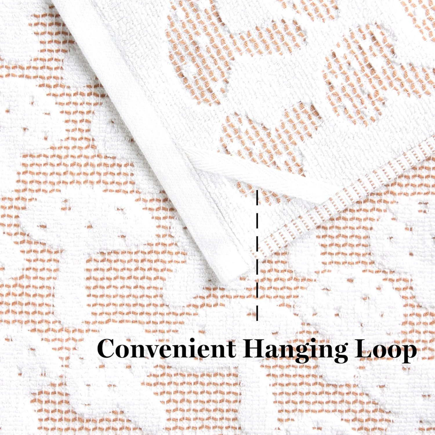 imageMartha Stewart Woodland Harvest Jacquard Leaves Kitchen Towel 2Pack Set 100 Cotton with Absorbent Honeycomb Texture Decorative Kitchen Towels Green 16X28Brown