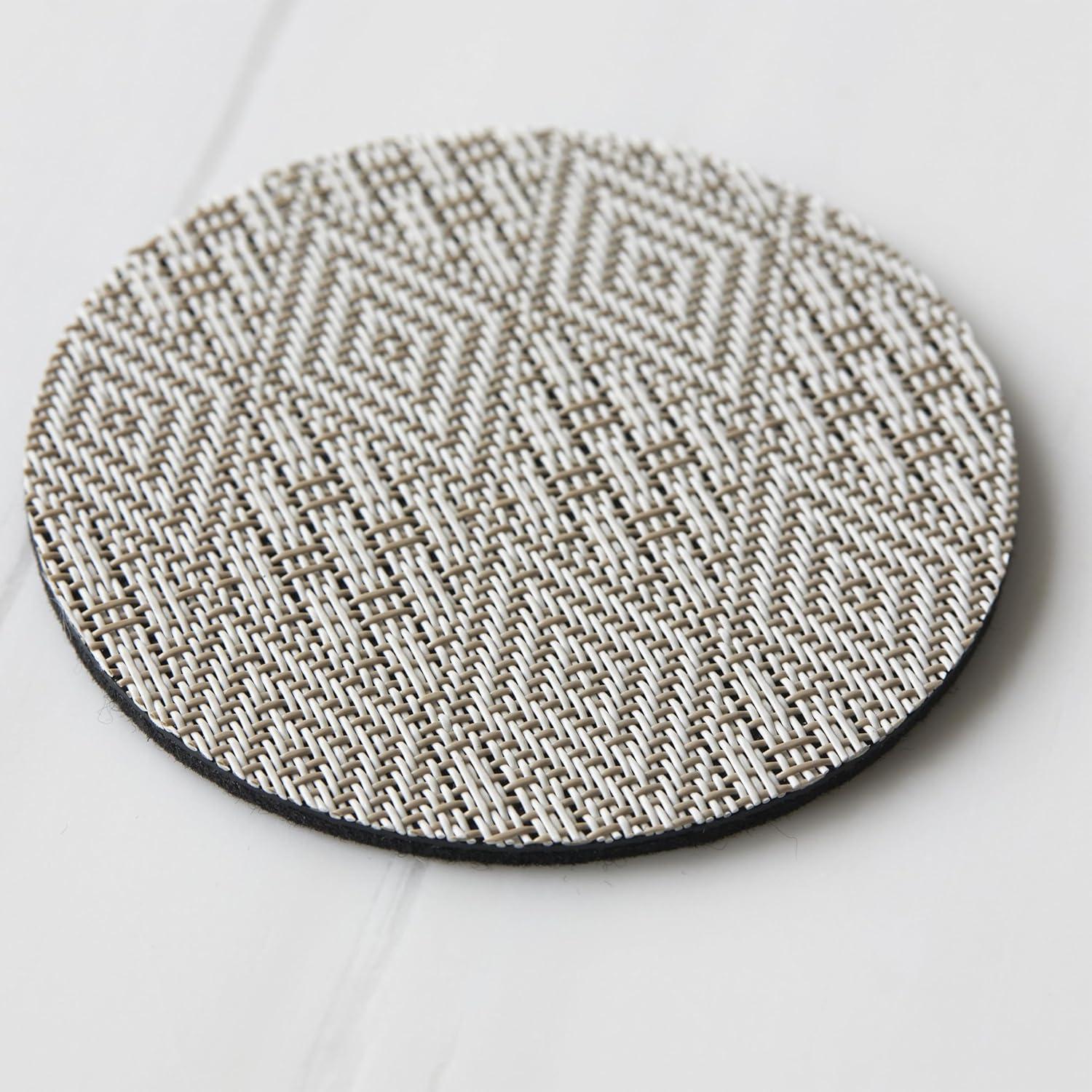imageMartha by Martha Stewart Chilewich Boxwood Coasters in Sea Set of 4 StainResistant Woven Textile with Recycled Felt Backing 5 RoundFlax