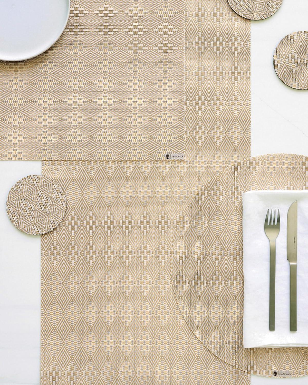 imageMartha by Martha Stewart Chilewich Boxwood Table Runner in Burnt Coral Easy Care Woven Textile IndoorOutdoor StainFade Resistant 14 x 72Wheat