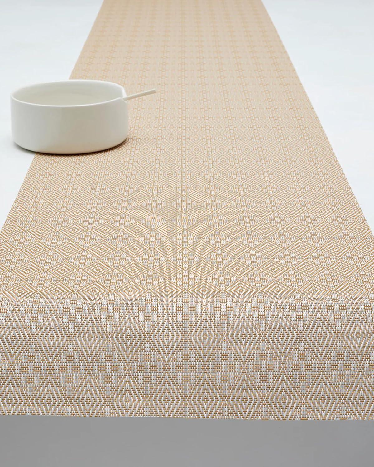 imageMartha by Martha Stewart Chilewich Boxwood Table Runner in Burnt Coral Easy Care Woven Textile IndoorOutdoor StainFade Resistant 14 x 72Wheat