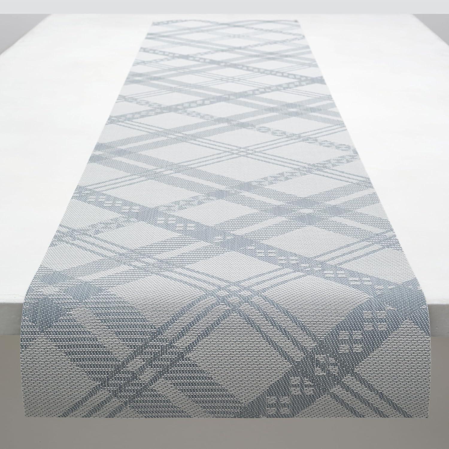 imageMartha by Martha Stewart Chilewich Ribbons Table Runner in Wheat Easy Care Woven Textile IndoorOutdoor StainFade Resistant 14 x 72Sea