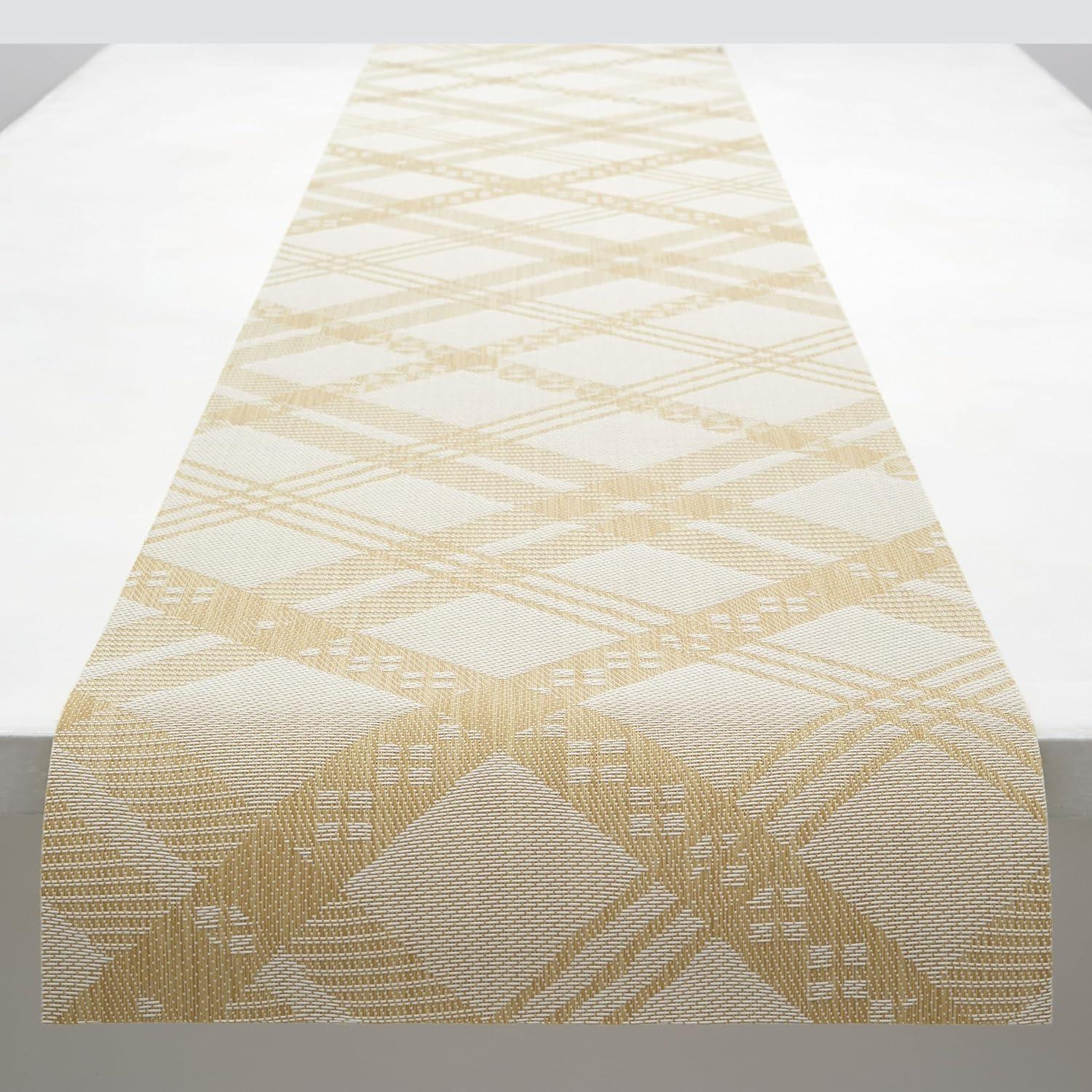 imageMartha by Martha Stewart Chilewich Ribbons Table Runner in Wheat Easy Care Woven Textile IndoorOutdoor StainFade Resistant 14 x 72Wheat