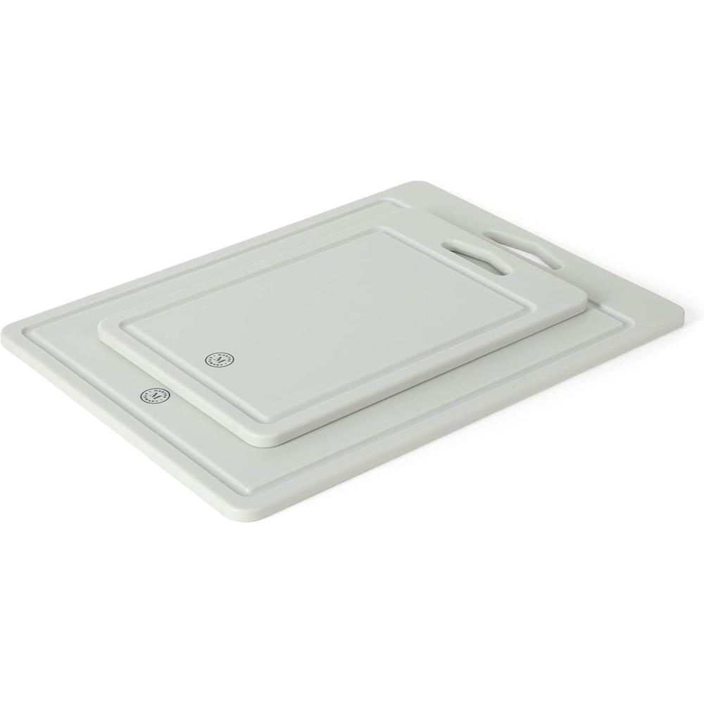 imageMartha Stewart Bpa Free Plastic Cutting Board 2pc Set 16 x 12 and 12 x 8 Grey Dishwasher SafeGray