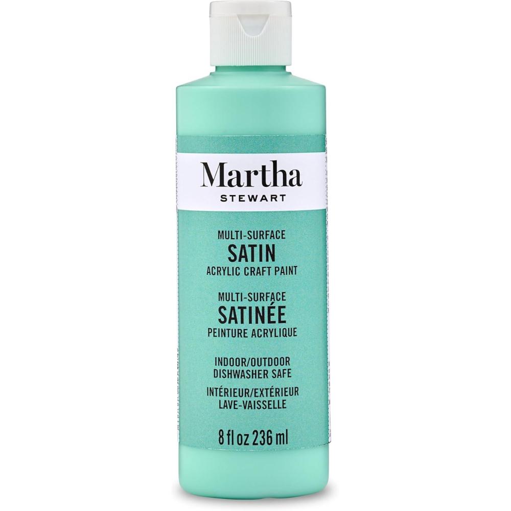 imageMartha Stewart Craft Paint Vanilla Bean 8 fl oz Premium Satin Finish Paint Perfect For Easy To Apply DIY Arts And Crafts 68689Beach Glass