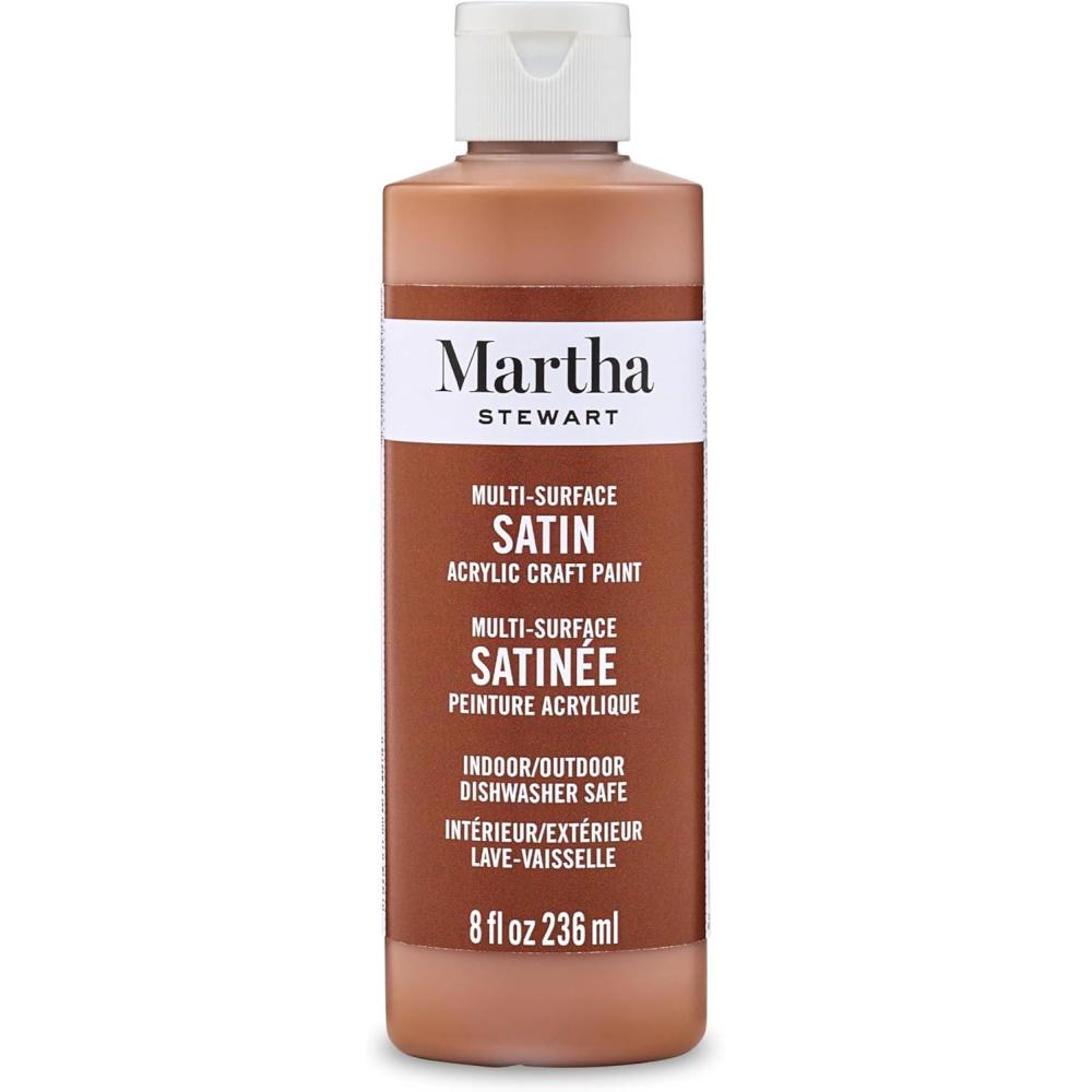 imageMartha Stewart Craft Paint Vanilla Bean 8 fl oz Premium Satin Finish Paint Perfect For Easy To Apply DIY Arts And Crafts 68689Chestnut Brown
