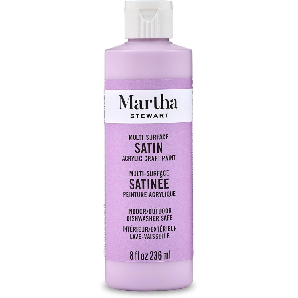 imageMartha Stewart Craft Paint Vanilla Bean 8 fl oz Premium Satin Finish Paint Perfect For Easy To Apply DIY Arts And Crafts 68689Hydrangea Purple