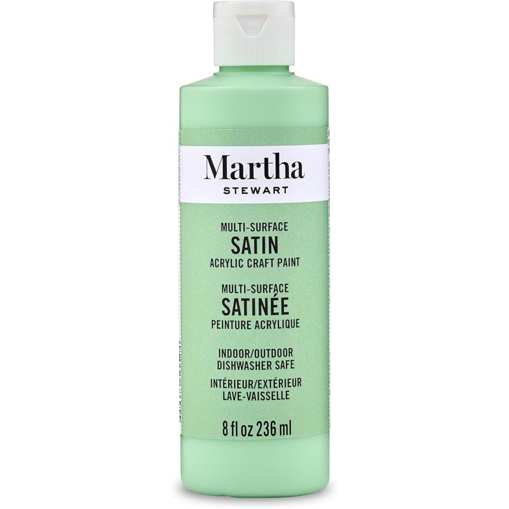 imageMartha Stewart Craft Paint Vanilla Bean 8 fl oz Premium Satin Finish Paint Perfect For Easy To Apply DIY Arts And Crafts 68689Pea Shoot