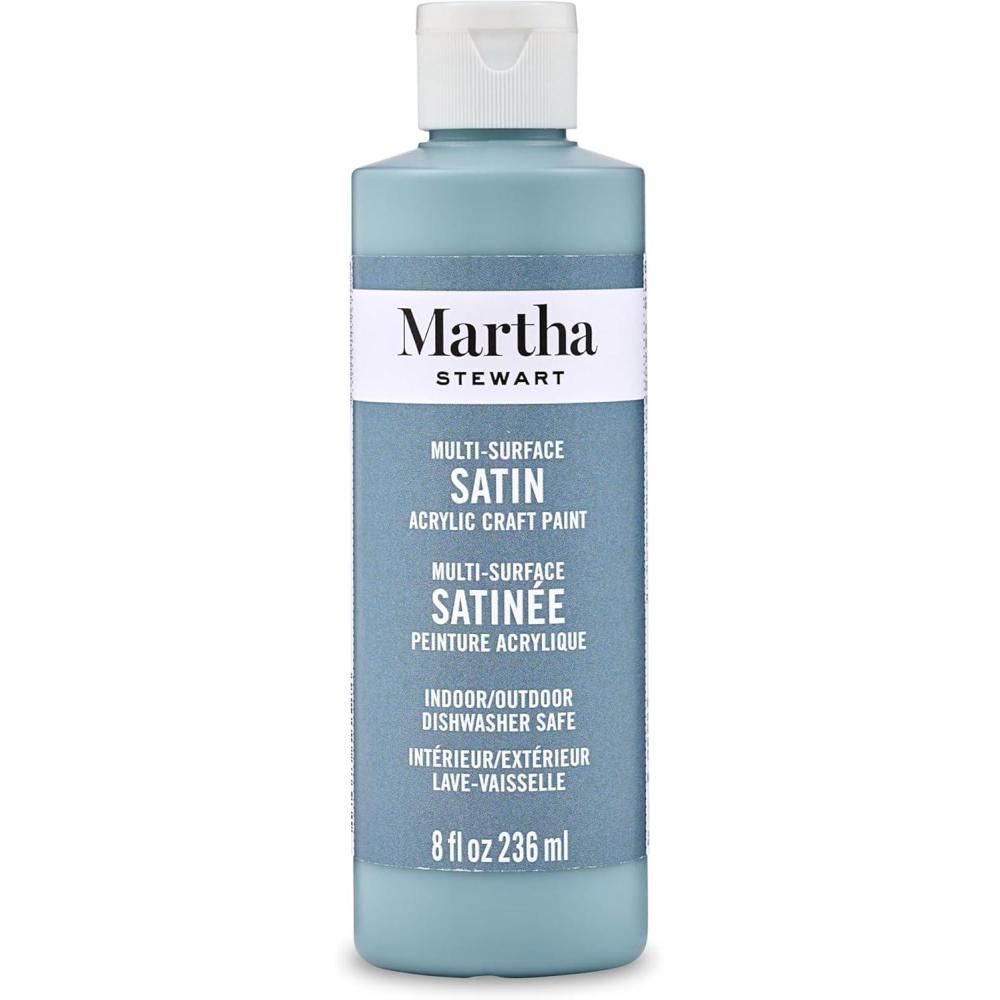 imageMartha Stewart Craft Paint Vanilla Bean 8 fl oz Premium Satin Finish Paint Perfect For Easy To Apply DIY Arts And Crafts 68689Slate Gray