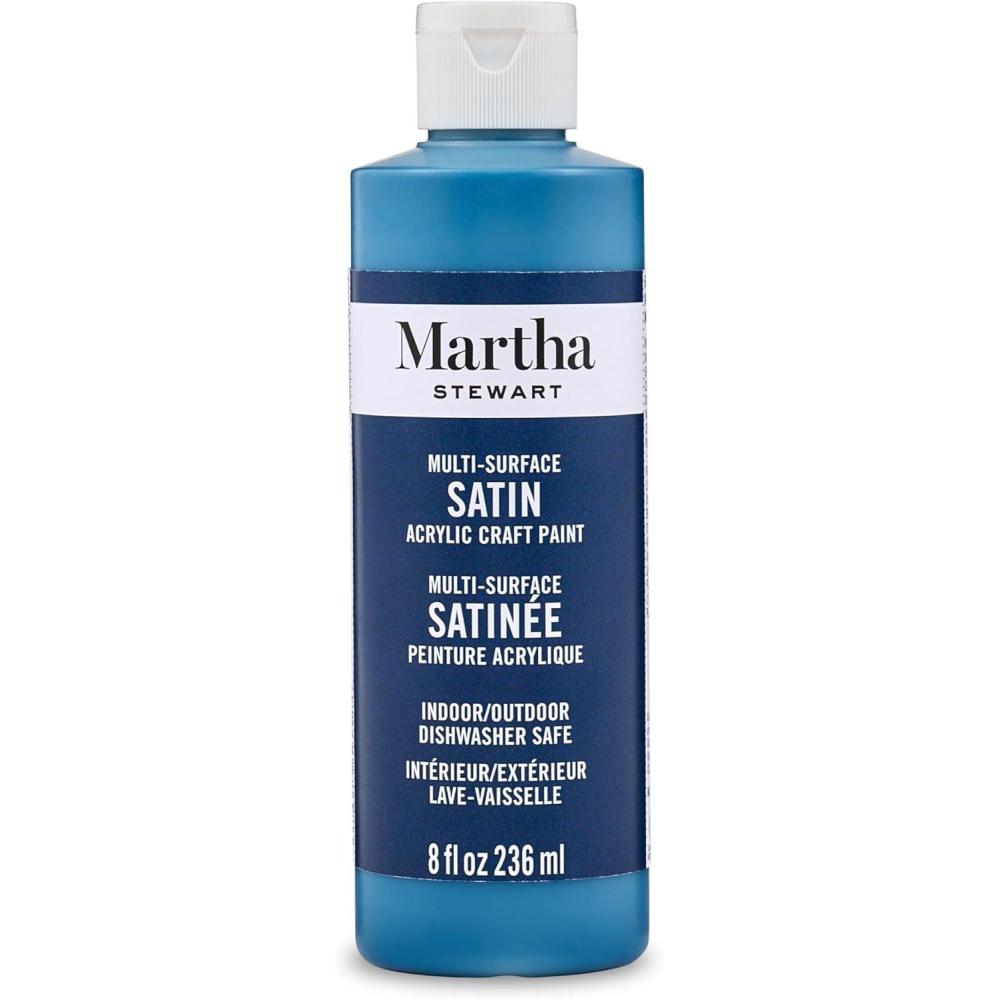 imageMartha Stewart Craft Paint Vanilla Bean 8 fl oz Premium Satin Finish Paint Perfect For Easy To Apply DIY Arts And Crafts 68689Wild Blueberry