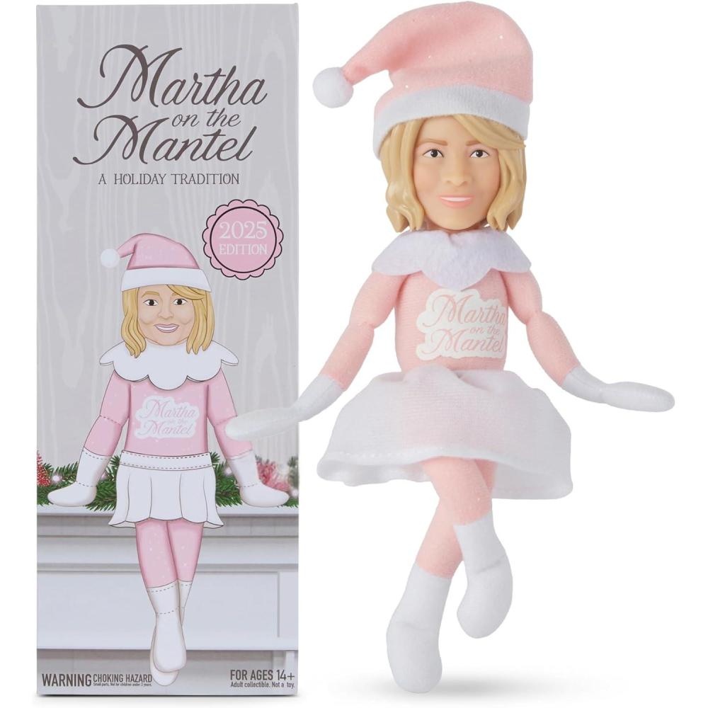 imageMartha Stewart Expansion Pack Plush Robe and Sleep Mask for Martha on The Mantel Elf Funny Secret Santa Collectible White Elephant Stocking Stuffer GiftPink 2025