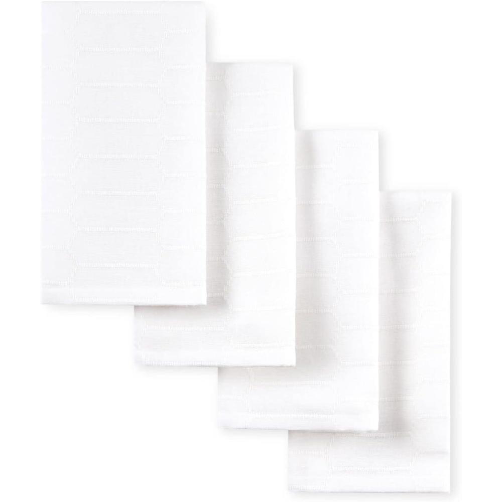 imageMartha Stewart Honeycomb Modern Farmhouse Napkin 4Pack Set Beige 19x19White
