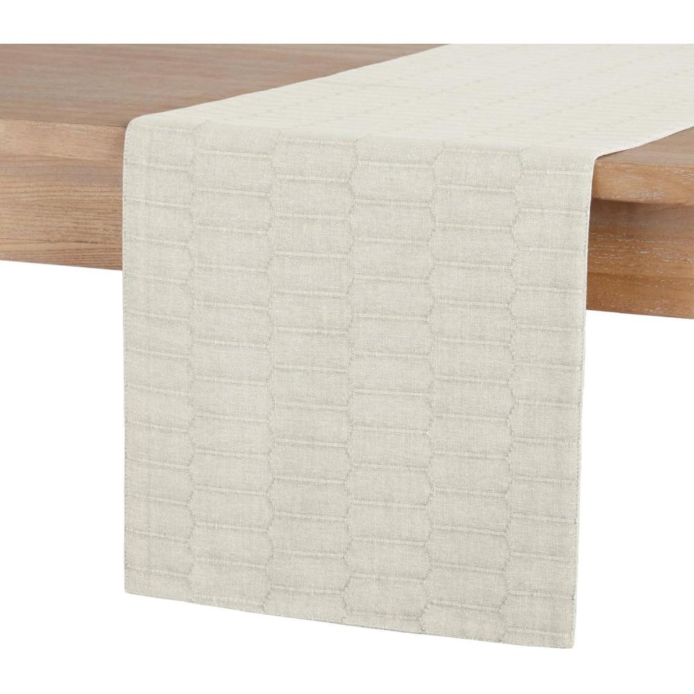 imageMartha Stewart Honeycomb Modern Farmhouse Reversible Table Runner White 15x72Natural