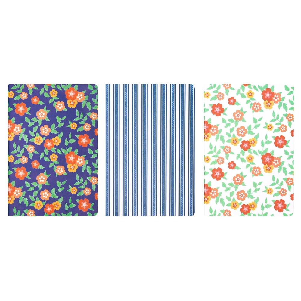 imageMartha Stewart Journaling Notebooks Set 3Pack Stylish Journals for Women with 64 Lined Pages Each Perfect for Work Prayer or Gratitude Journaling 8x6 inches Assorted