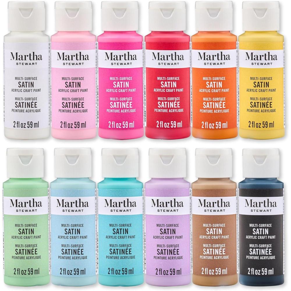 imageMartha Stewart MultiSurface Satin 12 pc Paint Set Elevated NeutralsColor Essentials