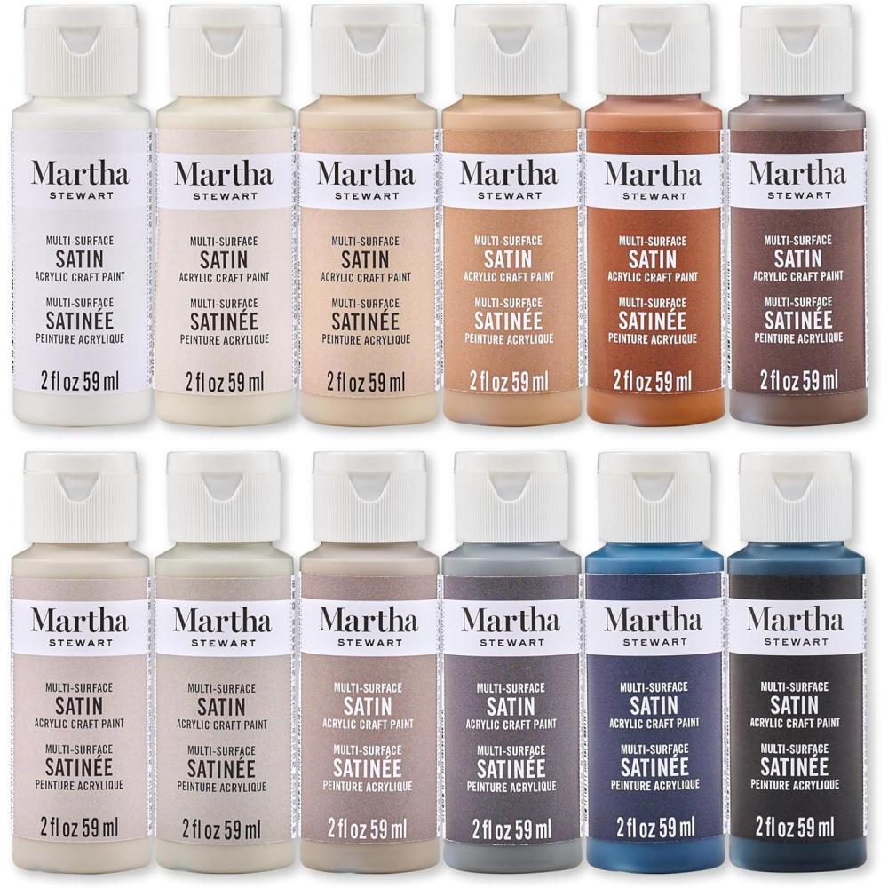imageMartha Stewart MultiSurface Satin 12 pc Paint Set Elevated NeutralsElevated Neutrals