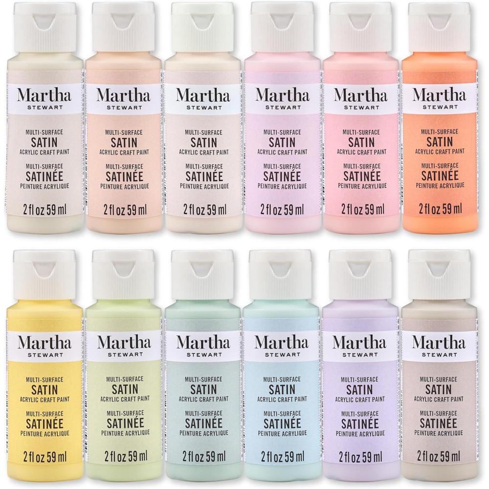 imageMartha Stewart MultiSurface Satin 12 pc Paint Set Elevated NeutralsHushed Hues