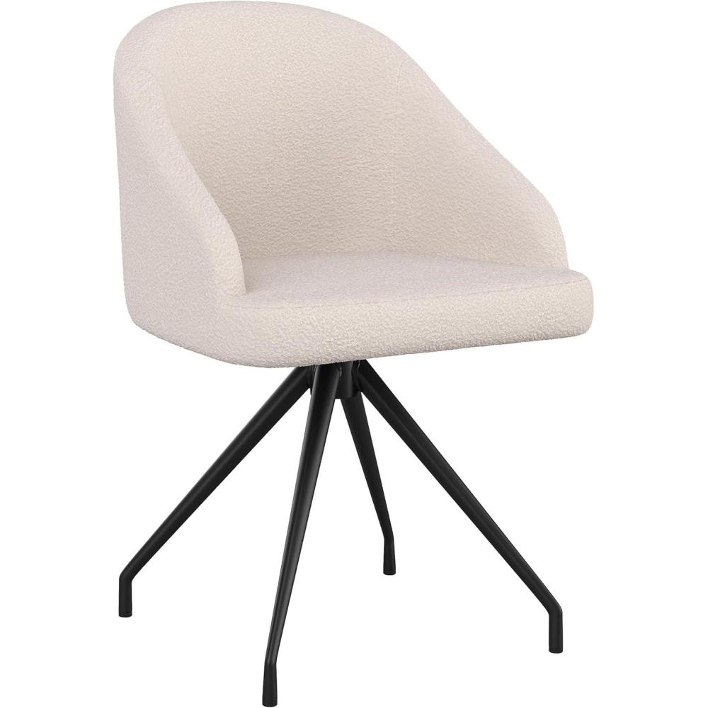 imageMartha Stewart Sora Stationary Swivel Task Chair with Sloped Arms for Home Office in Gray Velvet with Oil Rubbed Bronze FrameWhite BoucleOil Rubbed Bronze