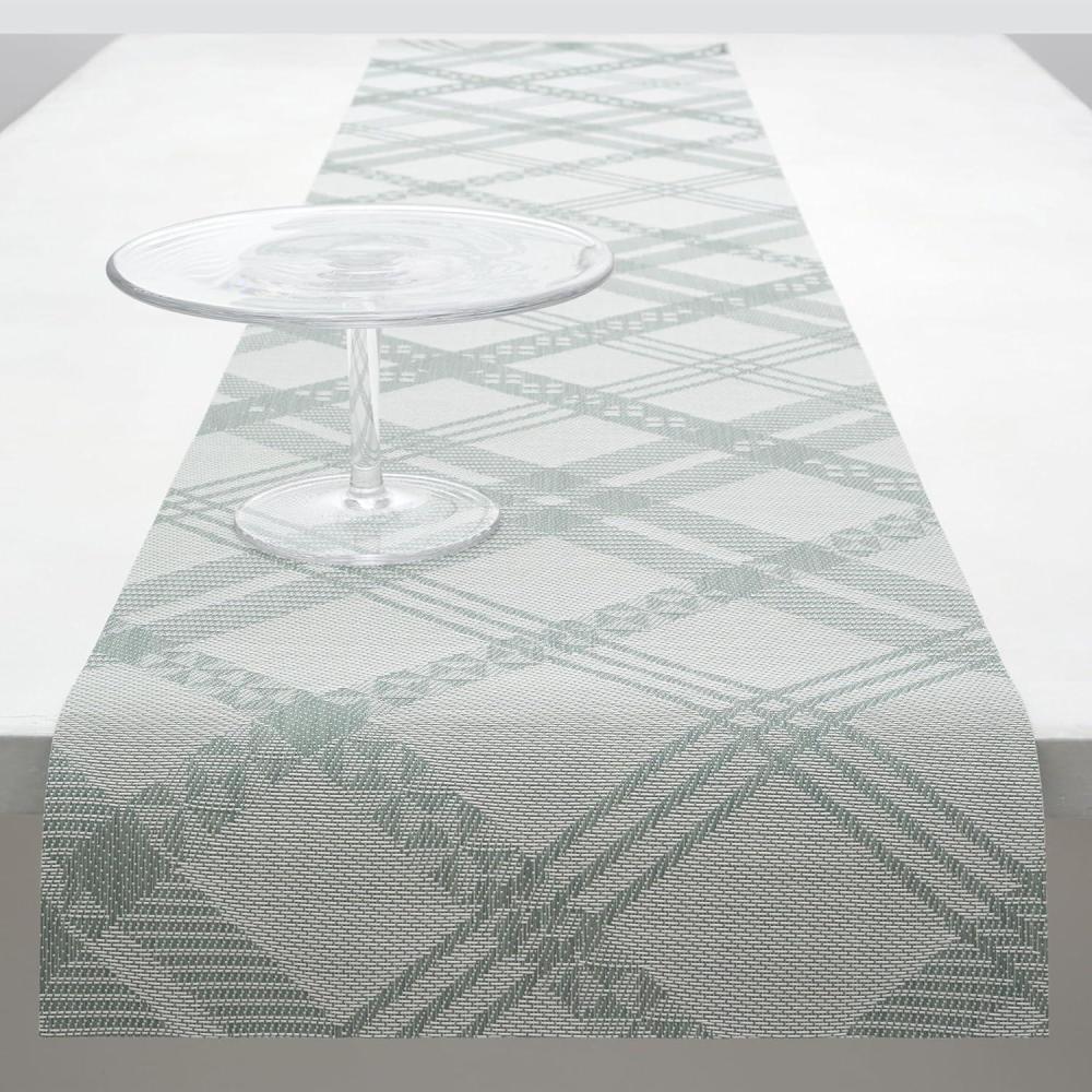imageMartha by Martha Stewart Chilewich Ribbons Table Runner in Wheat Easy Care Woven Textile IndoorOutdoor StainFade Resistant 14 x 72Abalone