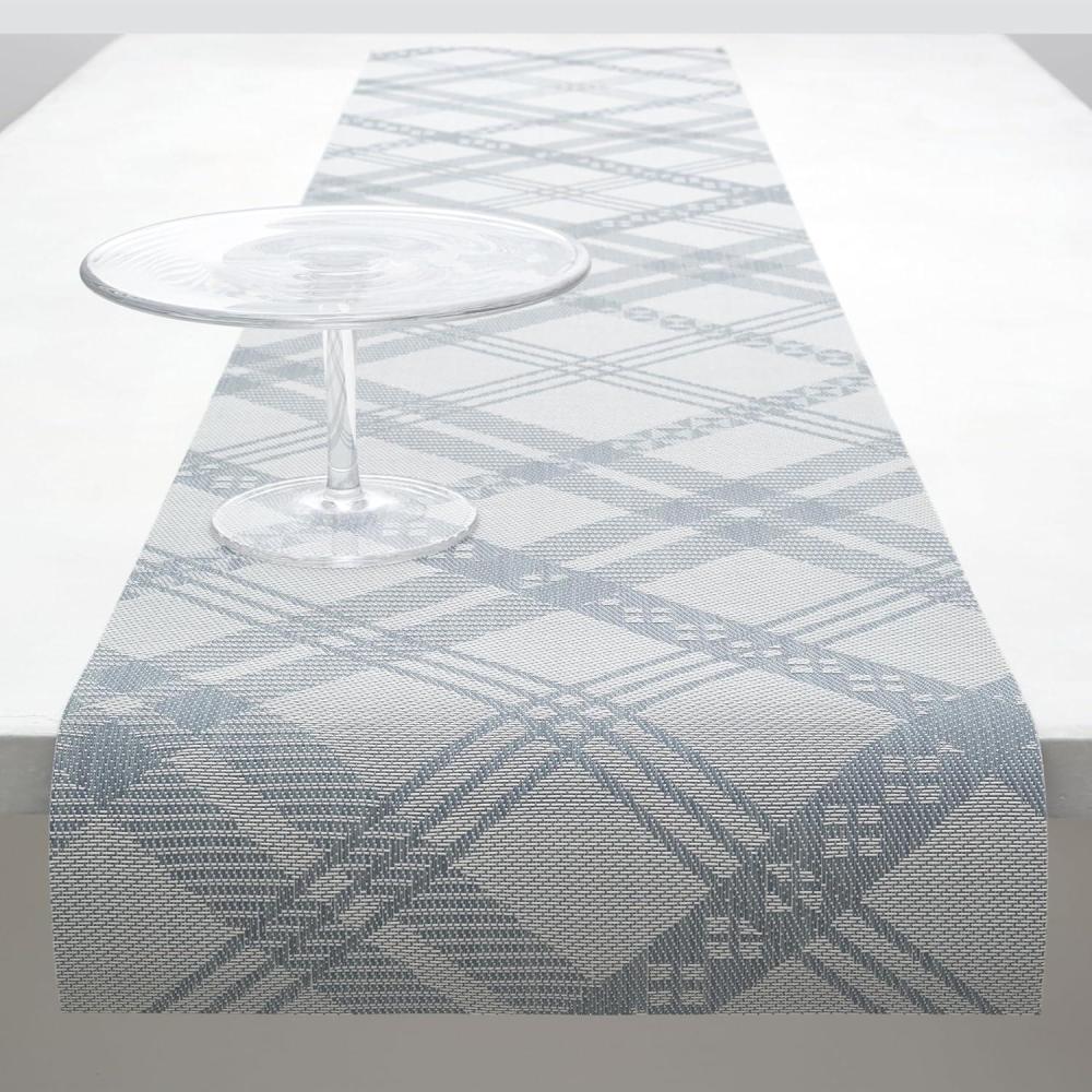 imageMartha by Martha Stewart Chilewich Ribbons Table Runner in Wheat Easy Care Woven Textile IndoorOutdoor StainFade Resistant 14 x 72Sea