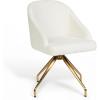 Off White Boucle/Polished Brass Frame