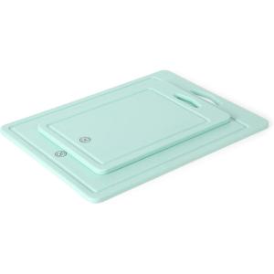 Martha Stewart Bpa Free Plastic Cutting Board 2pc Set (16″ x 12″ and 12″ x 8″) – Grey – Dishwasher Safe(Martha Blue)