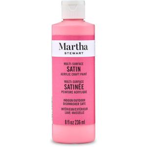 Martha Stewart, Craft Paint, Vanilla Bean, 8 fl oz Premium Satin Finish Paint, Perfect For Easy To Apply DIY Arts And Crafts, 68689(Camellia Pink)