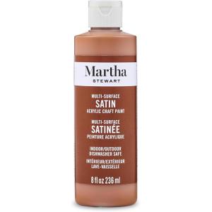 Martha Stewart, Craft Paint, Vanilla Bean, 8 fl oz Premium Satin Finish Paint, Perfect For Easy To Apply DIY Arts And Crafts, 68689(Chestnut Brown)