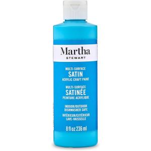 Martha Stewart, Craft Paint, Vanilla Bean, 8 fl oz Premium Satin Finish Paint, Perfect For Easy To Apply DIY Arts And Crafts, 68689(Rock Candy Blue)