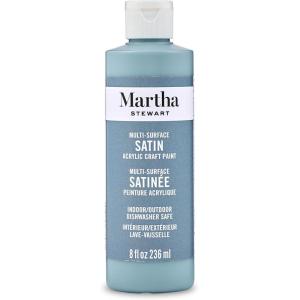 Martha Stewart, Craft Paint, Vanilla Bean, 8 fl oz Premium Satin Finish Paint, Perfect For Easy To Apply DIY Arts And Crafts, 68689(Slate Gray)