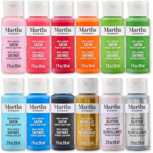 Martha Stewart, Multi-Surface Satin 12 pc Paint Set, Elevated Neutrals(Holiday Classics)