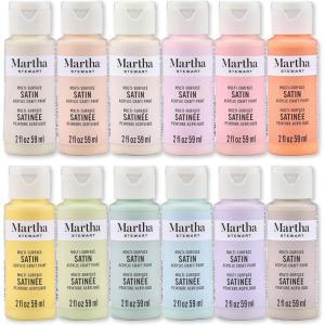 Martha Stewart, Multi-Surface Satin 12 pc Paint Set, Elevated Neutrals(Hushed Hues)