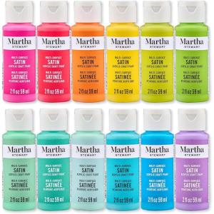 Martha Stewart, Multi-Surface Satin 12 pc Paint Set, Elevated Neutrals(Solar Brights)