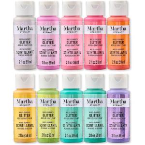 Martha Stewart, Multi-Surface Specialty 10 pc Paint Set, Studio Lights(Rainbow Sparkles)