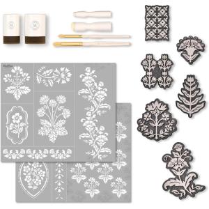 Martha Stewart, Vintage Florals Stencils, Stamps, and Tools Kit, 14 pc(Vintage Florals)